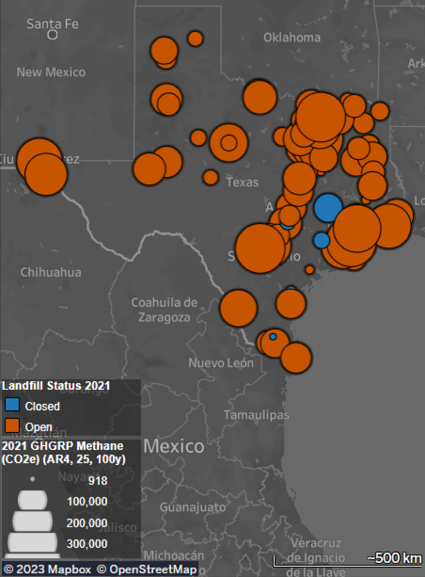 Texas Methane Emissions Map 