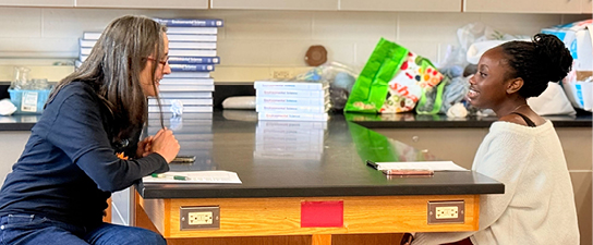 Massachusetts Co-Director Elizabeth Saunders (left) leads a skills-building workshop with our Youth Action Collaborative students in Malden