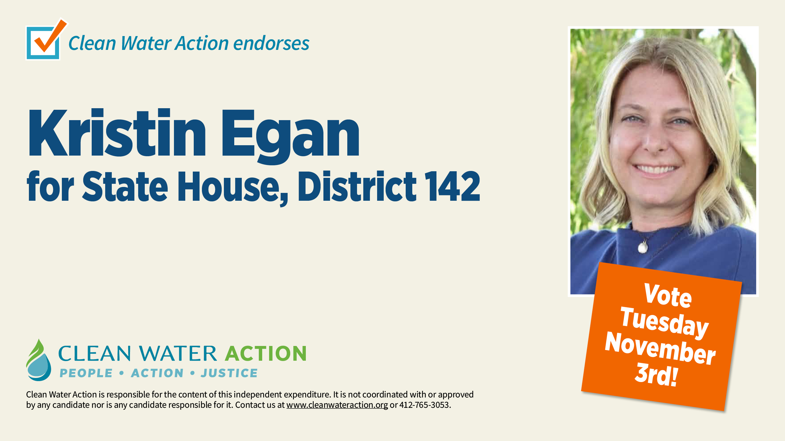 Kristin Egan, State House, Dist 142