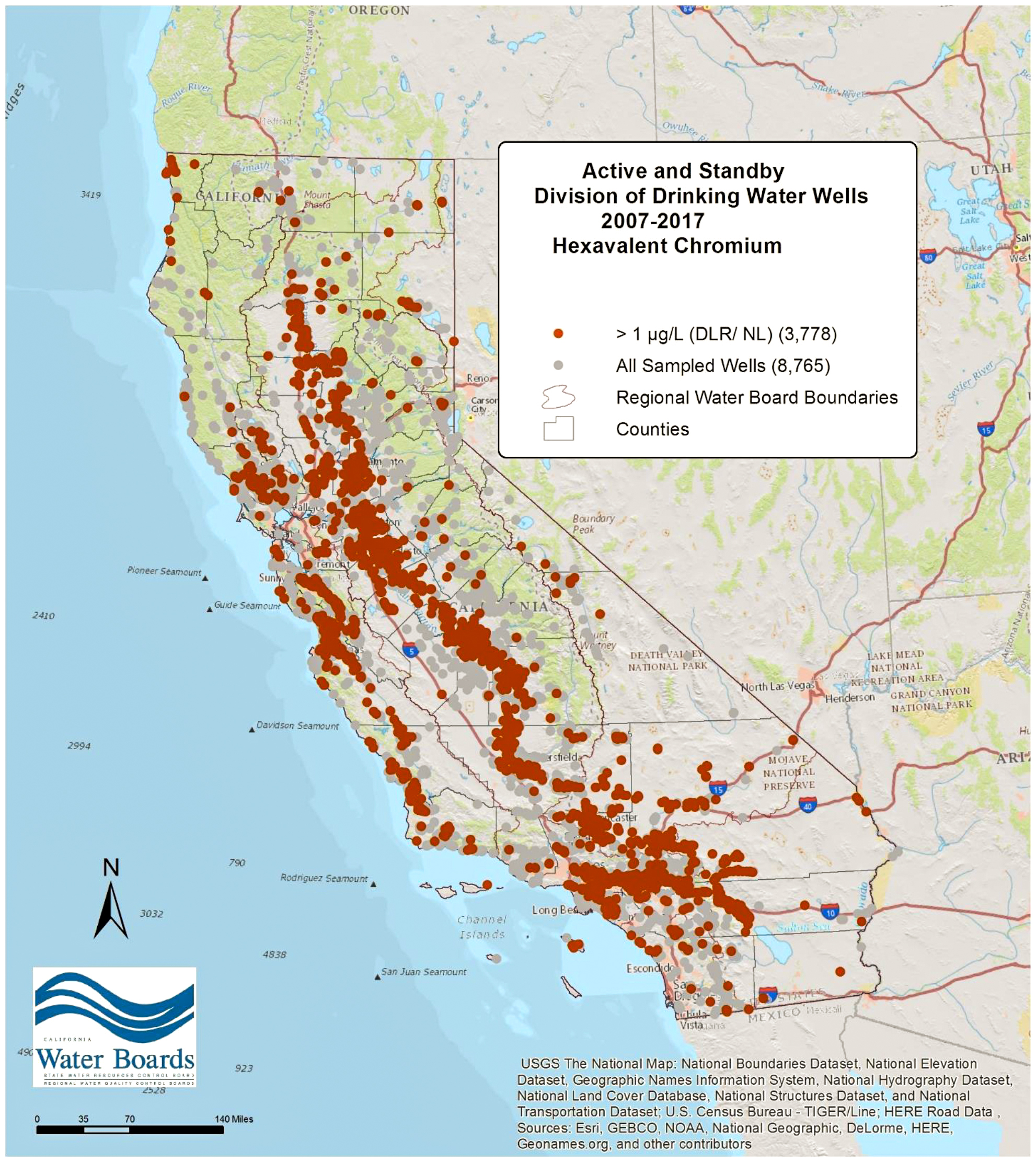 State hexavalent chromium map
