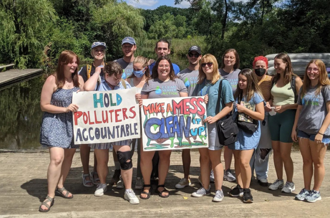 Polluter Pay Rally - Clean Water Staff Photo With Signs (Hold Polluters Accountable)