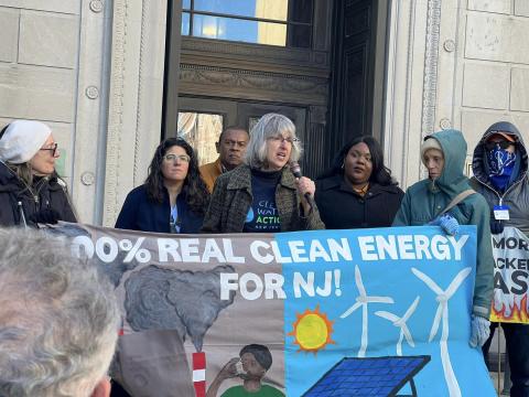 Image of Amy Goldsmith at an Empower NJ Rally