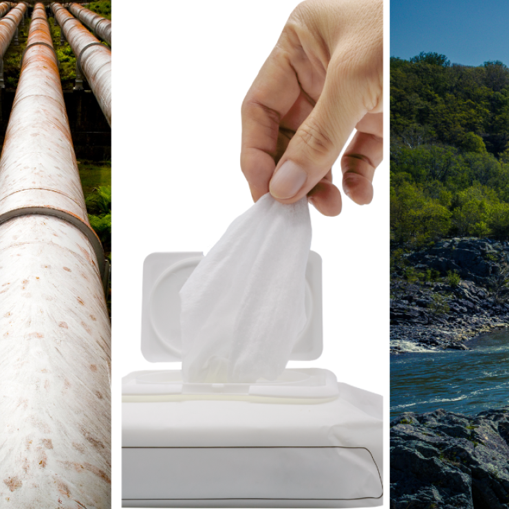 Pipes Wipes and Potomac River photos side by side