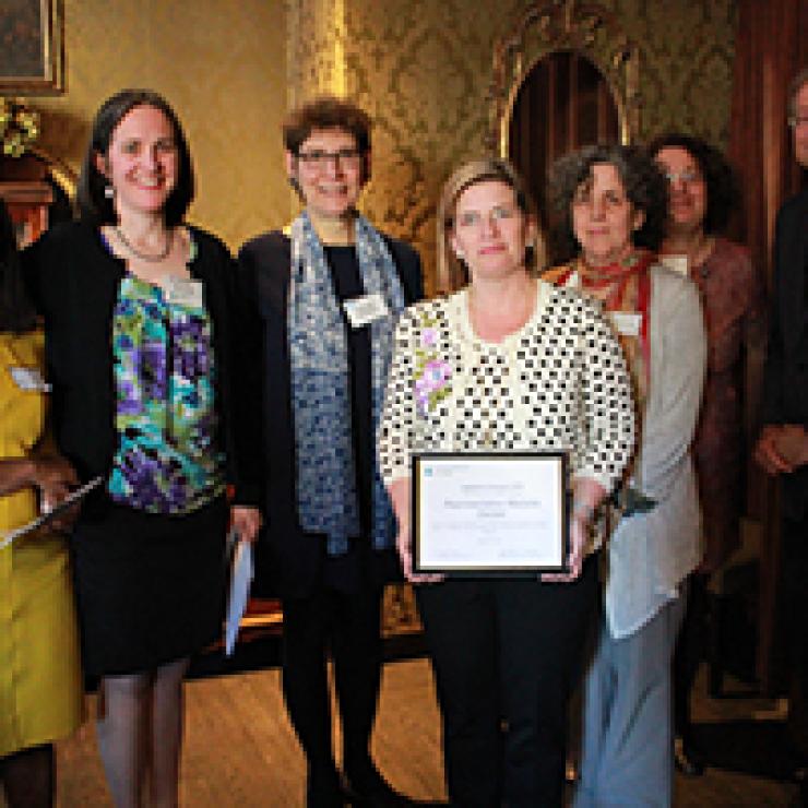 Representative Marjory Decker receives the Legislative Champion Awards for her tireless work (along with Senator Cynthia Stone Creem) on bills H 3500 and S 1230, which act to protect children, families, and firefighters from harmful flame retardants.