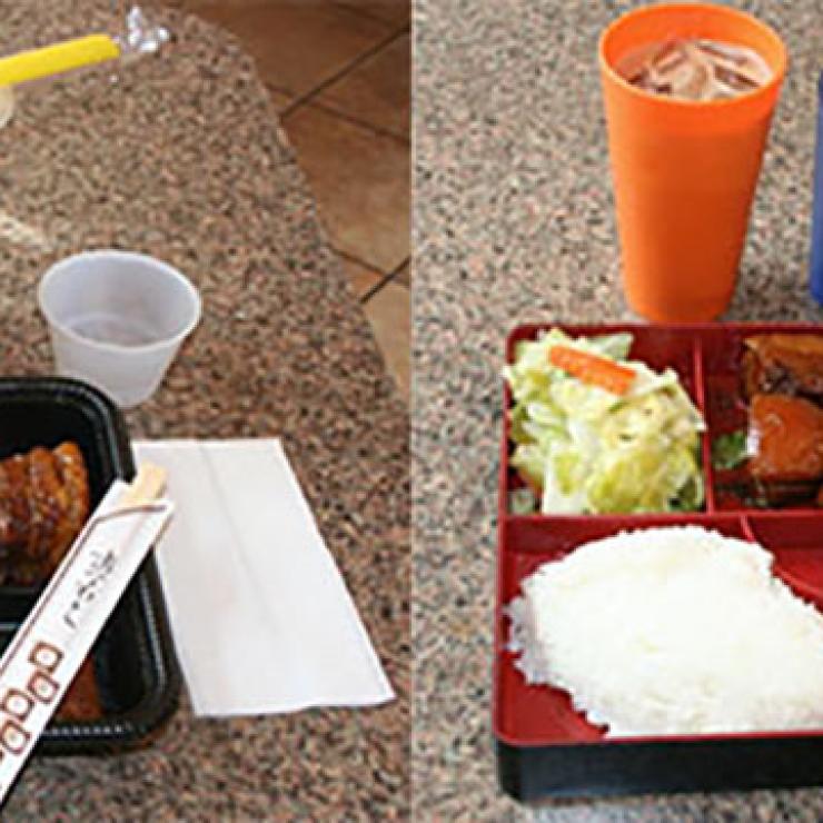 Before, all meals were served on disposable food and drinkware, and customers were left with a big pile of trash after their meal. Now, dine-in customers are served on reusables and the food looks more presentable. 