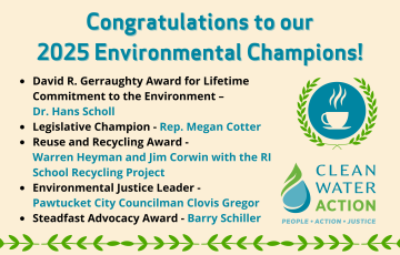 graphic design featuring Clean water action's RI Breakfast of Champions Awardees