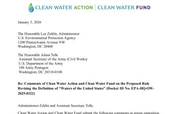 Page 1 of the technical comment submitted to EPA by Clean Water Action and Clean Water Fund