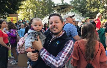 John and Henri at the Climate Strike