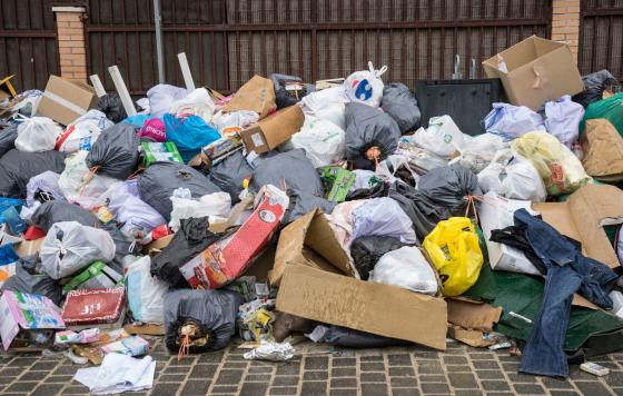 Image of Piles of Garbage and Waste on a Street