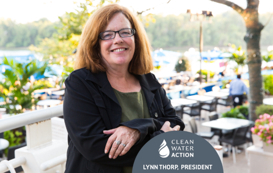 photo of lynn thorp, president of clean water action on balcony