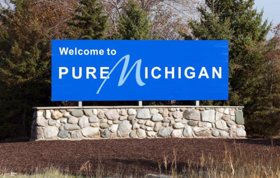 "Pure Michigan" sign. Photo credit: Katherine Welles / Shutterstock
