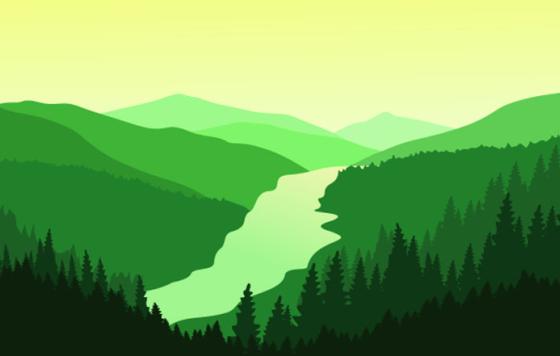 Illustartion - Green valley. credit: Tetiana Dziubanovska / Shutterstocl