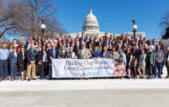 2020 Photo of Great Lakes Day attendees in front of the US Capitol 